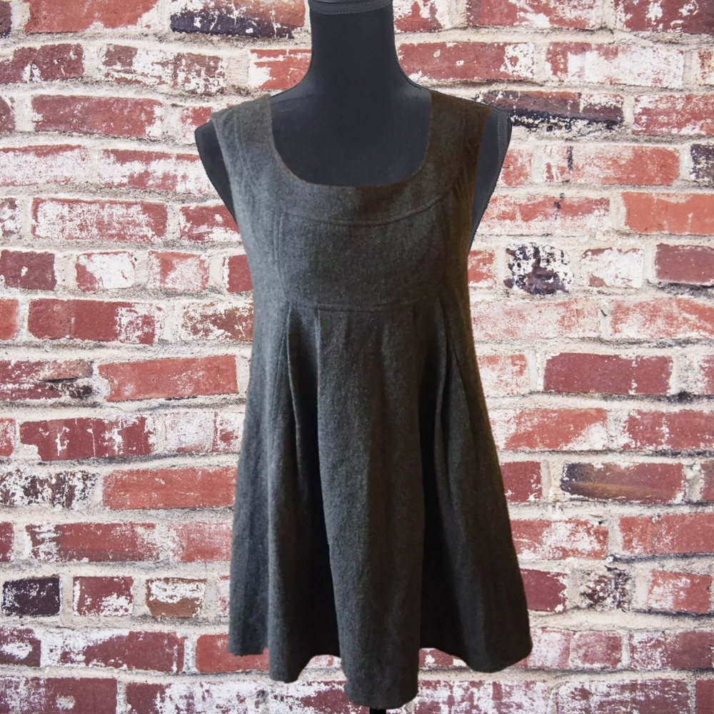 Susana Monaco grey wool pleated jumper dress